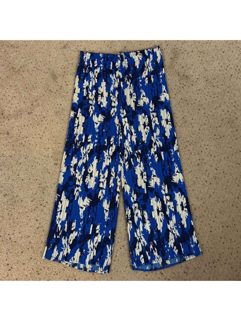 Joie Wide Leg Plated Pants Pull On Abstract Floral Boho Beach Size 1X Women's